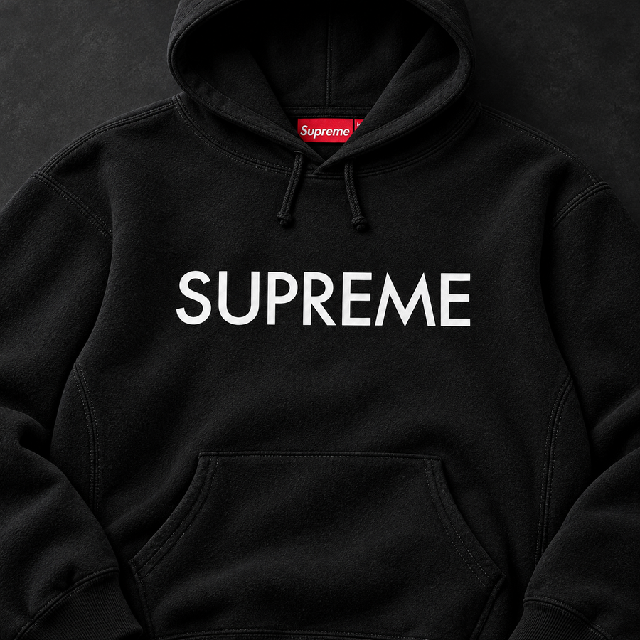 Sweatshirt collection close-up based on a live Supreme sweatshirt